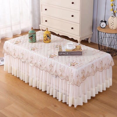 Antislip Verdikte Eettafelmat Huishoudelijke Woonkamer Theetafel Stofhoes Europese Bedrukte Kant Kant Kant Tafelblad Hoes 40x80x40cm 1pcs