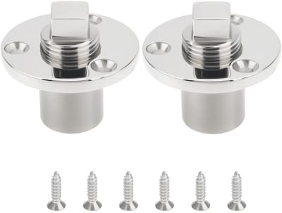 Dailygoody - RVS Boot Afvoerplug - 316 RVS - Duurzaam en Corrosiebestendig - 2 Stuks - Inclusief Schroeven - Perfect voor Waterafvoer - Geschikt voor