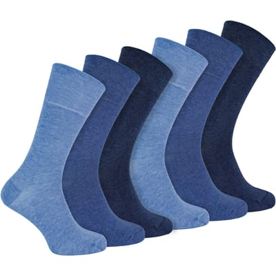 IOMI - Set van 6 naadloze bamboesokken voor diabetischei - Marineblauw