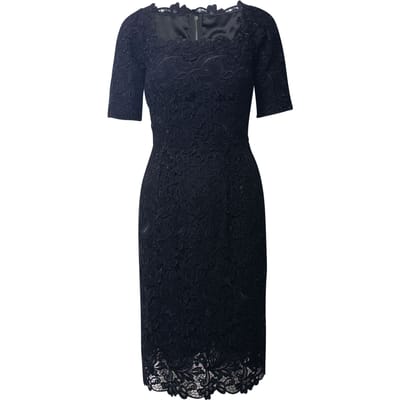 Dolce & Gabbana kanten jurk met vierkante hals in zwarte viscose