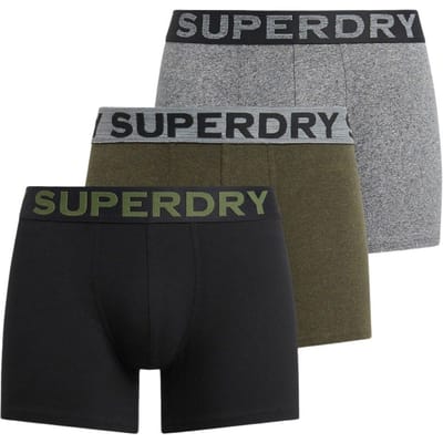 Superdry BOXER TRIPLE PACK Heren Onderbroek - Raven Black Marl