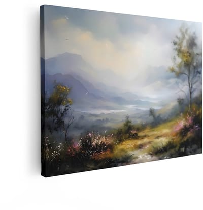Artaza Canvas Schilderij Berglandschap - 120x90 cm - Wanddecoratie Bergen - Muurdecoratie Natuur - Schilderijen Op Canvas Landschap