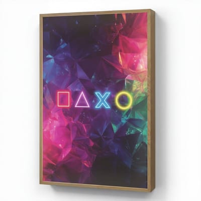Wandlamp 60x90 cm - Oplaadbaar - Playstation - Kleurrijk - Abstract - Neon - Wandlampen binnen woonkamer - Slaapkamer lamp - Decoratieve nachtlamp - Vloerlamp draadloos