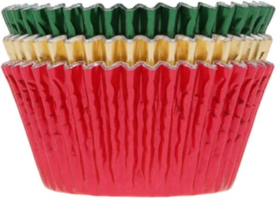 House of Marie Cupcake Vormpjes - Folie Rood/Groen/Goud - pk/36