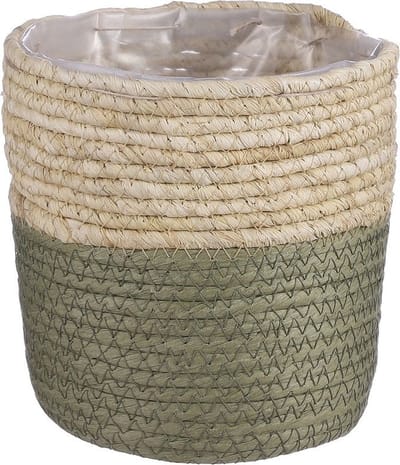 MICA DECORATIONS RACHEL MAND VOOR PLANTEN - H16 X Ø16 CM - MAISBLAD - GROEN