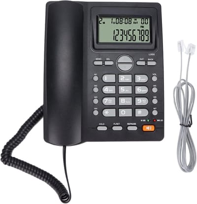 Vaste Telefoon - Thuiskantoor Telefoon - Duidelijke Gesprekken - Nummerherkenning Mute - 23 x 22 x 7 cm - Zwart