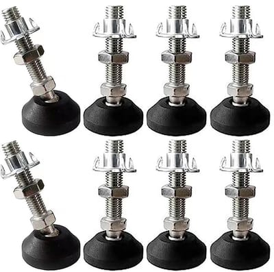 Dailygoods- Stelvoet Verstelbaar - 8 Stuks - Hoogwaardig Roestvrij Staal - Maximale Belastbaarheid 300 kg - Geschikt voor Oneffen Vloeren - Draaibare Schroef - Meubelpoten