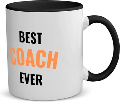 Akyol - best coach ever koffiemok - theemok - zwart - Coach - de beste coach - sport - verjaardagscadeau - verjaardag - cadeau - cadeautje voor coach - coach artikelen - kado - geschenk - gift - 350 ML inhoud