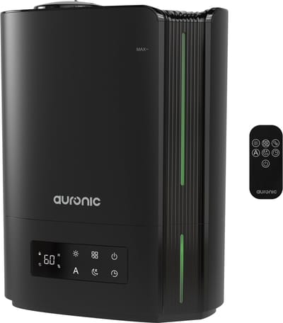 Auronic Luchtbevochtiger - 5 Liter - Geschikt voor Woonkamer, Kantoor, Slaapkamer, Babykamer en Meer - BPA-Vrij - Zwart