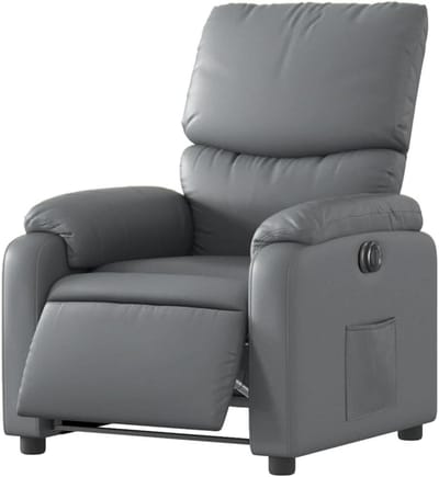 Elektrische Fauteuil - Verstelbare Stoel - Ontspannen Thuis - Automatische Verstelling - 135 Graden Kantelbaar - Grijs Kunstleer