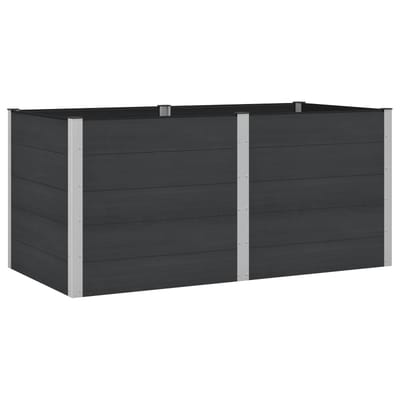 vidaXL Verhoogde plantenbak Zwart 200 x 100 x 91 cm WPC en Aluminium