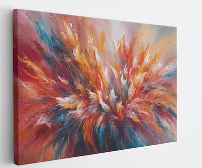 Saammp Canvas Schilderij - explosie van verf - Abstract - 45x30 - Foto op canvas - Wanddecoratie - Muurdecoratie Woonkamer - Slaapkamer decoratie - Canvas Print