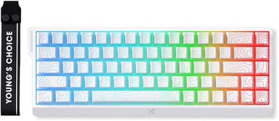MCHOSE Ace68 E-sport - Wit Topographic 65% Hall Effect Uranus Magnetische Switch eSports 8K Hz RGB Hotswap Mechanisch Gaming Toetsenbord (MC-Ace68-16)