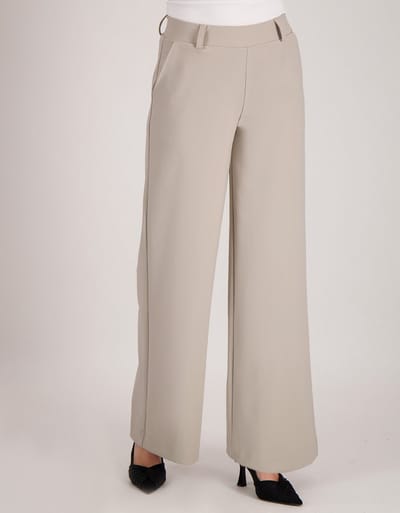 Je m'appelle Travelstof Dames Broek Wide leg fit Met stretch - Beige - Maat S