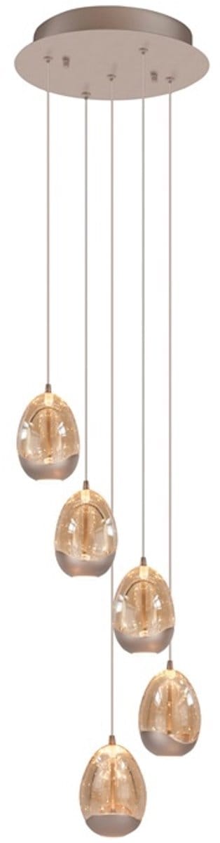 Highlight - Hanglamp Egg 5 lichts Ø 30 cm champagne