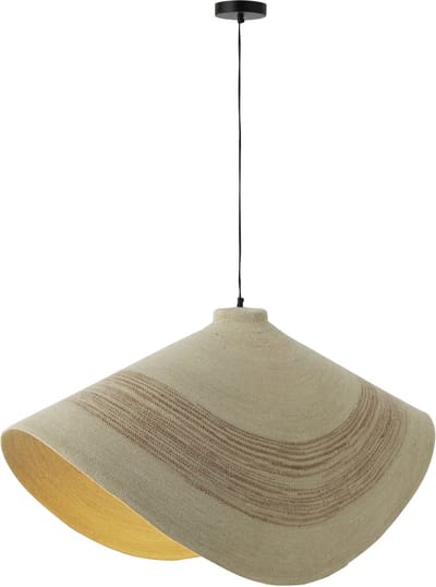 J-Line hanglamp Gestreept - zeegras - naturel/oranje