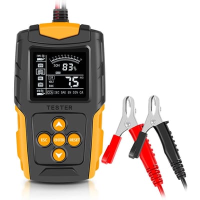 Testeur de batterie de voiture 12 V/24 V LCD analyseur de batterie numérique outil de diagnostic de charge de voiture mesure SOH SOC CCA IR pour voiture camion moto multicolore