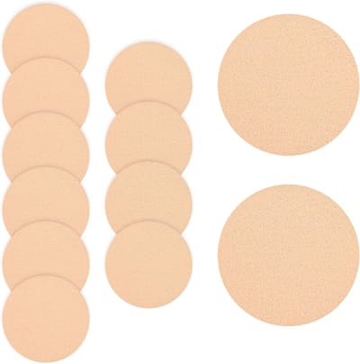 12 Stuks Poederborstels en Make-up Sponsjes voor Vloeibare Foundation en Gezichtsverf, Perfecte Cosmetische Applicators in Beige