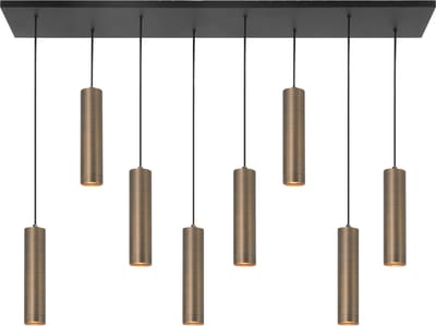Highlight - Hanglamp Perugia 8 lichts L 115 cm brons zwart