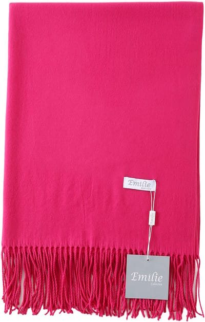 Emilie Collection - sjaal - omslagdoek - pashmina - fuchsia roze - 180X60CM - 100% Gerecycled polyester