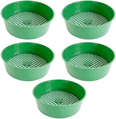 longziming -Set van 5 Grondzeefjes - Plastic Tuingereedschap voor Het Filtreren van Aarde, Steen, Grind en Deeltjes, Ideaal voor Vetplanten
