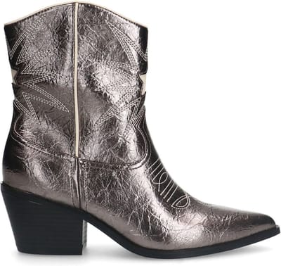 Sacha - Dames - Grijze metallic cowboylaarsjes - Maat 36