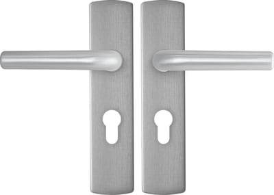 AXA Deurbeslag set Binnendeur - Curve Klik Blok - Deurkruk Aluminium - met cilindergat - PC55 - Kruk L - Deurklink met schild