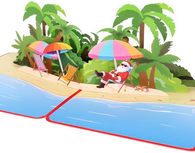 Dailygoods - BIROYAL Pop-Up Kerstkaarten, 3D Pop-Up Kerstkaarten met Enveloppen, Nieuwjaarsdecoratie als Cadeau, Kerstmis Wenskaarten Kerstcadeau voor Kinderen Vrienden Familie