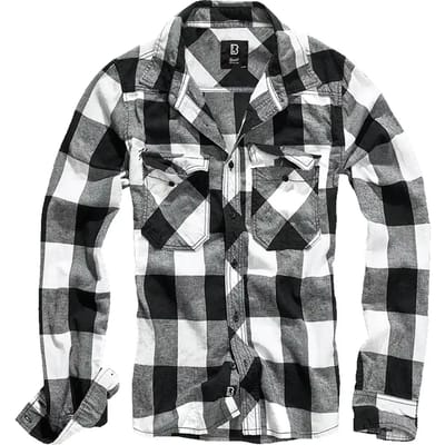 Brandit Flanellen overhemd - Checkshirt - S tot 7XL - voor Mannen - zwart-wit