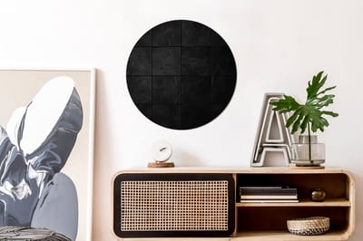 WallCircle - Wandcirkel - Muurcirkel - Zwart - Tegels - Aluminium - Dibond - 60x60 cm - Binnen en Buiten