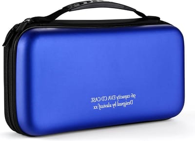 Ruime CD en DVD Opbergcase met 96 Capaciteit - Duurzame EVA Bescherming, Dubbelsluitingen en Draagriem voor Reis en Thuisgebruik