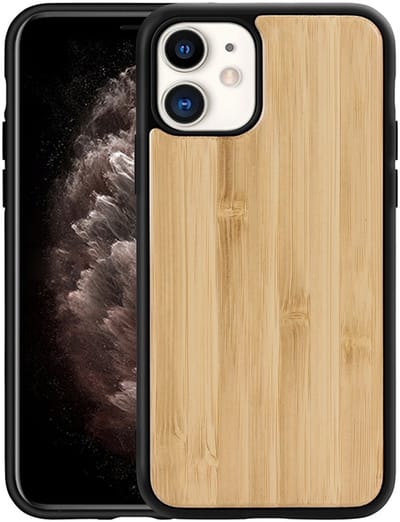 Mobiq houten hoesje geschikt voor iPhone 11 - Back cover hoesje gemaakt van echt hout bamboe