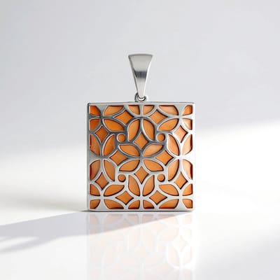 Chique Sterling Zilveren Hanger met Patroon