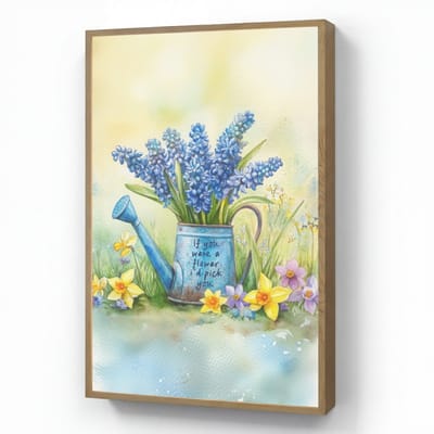 Wandlamp 60x90 cm - Oplaadbaar - Lavendelbloemen - Quote - Gieter - Wandlampen binnen woonkamer - Slaapkamer lamp - Decoratieve nachtlamp - Vloerlamp draadloos