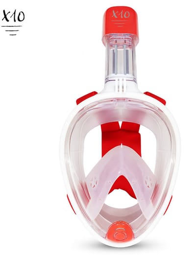 X10 Snorkelmasker - Duikbril - Snorkel - Snorkelset - Full Face Masker - Volwassenen - Coral - S/M