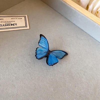 Uniek Ontwerp Vlinder Eendenbekklem, Bosstijl Plattelands Haaraccessoire, Veelzijdig Temperament, Stijlvolle Haarclip Met Sfeer large blauw