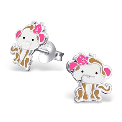 Princess Oorbellen Monkey - 925 Zilver - Aapje - ∅9mm