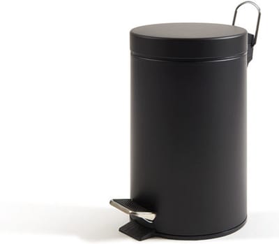 Perfetto 0446C vuilnisbak 5 l Rond Staal Zwart