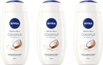 NIVEA Douche Crème Care & Coconut - Zijdezacht & Kokosgeur - Extra Verzorging Voor De Huid - 3x250ml