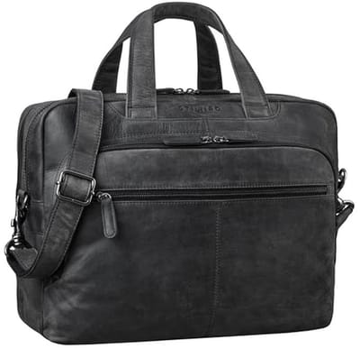 Vintage Schoudertas Leer 15.6 Inch Voor Zaken en Werk