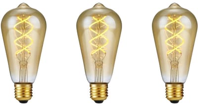 SPL E27 LED Lamp 5W 3 Staps Dimbaar - Extra Warm Wit - LED Filament ST64 - Amber - Vervangt 39W - 3 Stuks