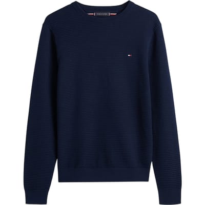 Tommy Hilfiger Seasonal Structure Sweater Dark Night Navy Size: XL | Sweaters Outlet | Heren | Blauw