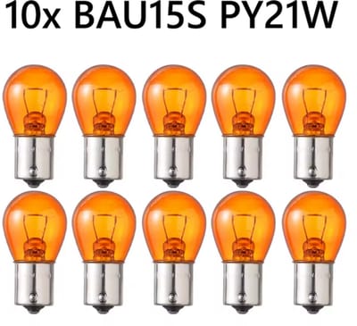 TLVX 10 stuks BAU15S 1156 PY21W Origineel Oranje Halogeen Autolampen - Knipperlichten - Turn Signal Light – Richtingaanwijzers -Auto Verlichting – Gevarenlicht - Bayonet – Draaifitting – Draailamp - Oranje licht - 12V - (10 stuks)
