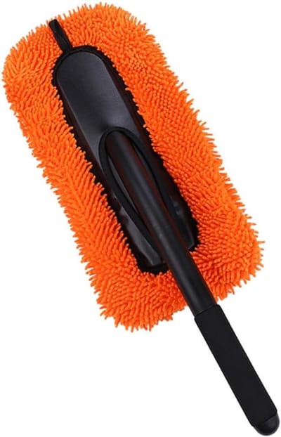 Microvezel Borstel - Stoffer Dweil - Auto Reinigen - Zachte Chenille - 52.5x19CM - Oranje