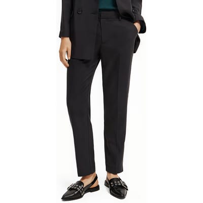 Scotch & Soda Lowry - Mid Rise Slim Leg Drapey Pants Charcoal Maat: W24L32 | Pantalons Outlet | Dames | Zwart