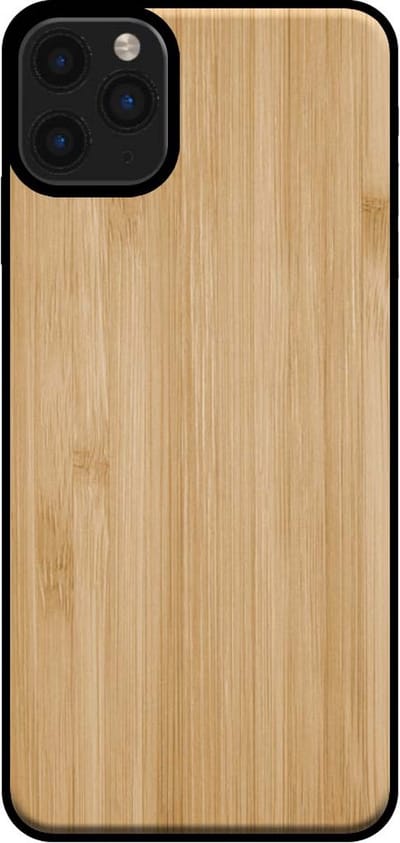 Smartphonica Telefoonhoesje voor iPhone 11 Pro Max met houten look - backcover bamboo kunsthout hoesje - Bruin geschikt voor iPhone 11 Pro Max