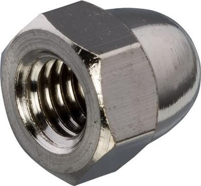 Hoenderdaal dopmoer messing vernikkeld m  8 din 1587 - doos à 50 stuks