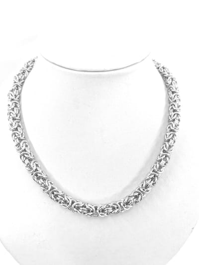 Stalen - RVS - ketting - Collier - Koningsschakels - L 45 cm - Br 8 mm - opvallende statement ketting - design en robuust.