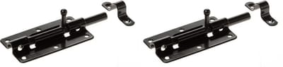 Schuifslot - 2x stuks - staal verzinkt - zwart - schuifgrendel - 5 x 10 cm - profielrolschuiven / poortslot / hekgrendel