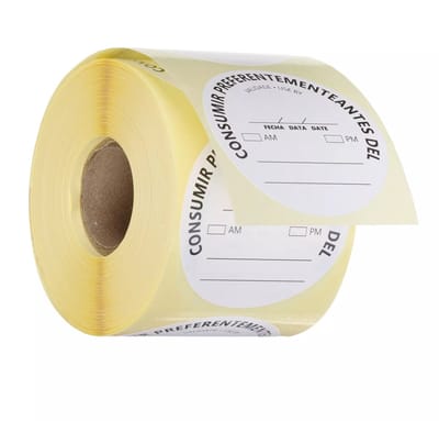 HENDI Voedselveiligheidsstickers, multifunctioneel, eenvoudig verwijderbaar, â€œGEBRUIKEN TOTâ€, HENDI, Wit, 500 st., âŒ€50mm
